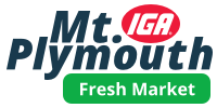 A theme logo of Mt. Plymouth IGA